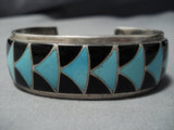 Native American Jewelry Rare Vintage Navajo Orlinda Natewa Turquoise Sterling Silver Bracelet Old Cuff-Nativo Arts