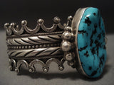 Native American Jewelry Silver Crown Vintage Navajo Turquoise Bracelet-Nativo Arts