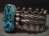 Native American Jewelry Silver Crown Vintage Navajo Turquoise Bracelet-Nativo Arts