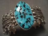 Native American Jewelry Silver Crown Vintage Navajo Turquoise Bracelet-Nativo Arts