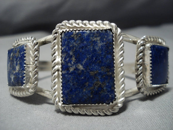 Stunning high quality Silver Lapis Lazuli Cuff Bracelet