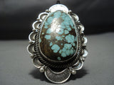 Native American Jewelry Stunning Vintage #8 Turquoise Sterling Silver Rick Martinez Ring-Nativo Arts