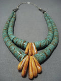 Native American Jewelry The Best Jacla Choker Vintage Navajo Green Turquoise Sterling Silver Necklace-Nativo Arts