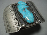 Native American Jewelry Useum Vintage Navao Morenci Turquoise Sterling Silver Shield Bracelet-Nativo Arts
