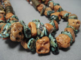 Native American Jewelry Very Important Vintage Santo Domingo Tony Aguilar Sr Coral Turquoise Necklace-Nativo Arts