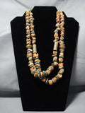 Native American Jewelry Very Important Vintage Santo Domingo Tony Aguilar Sr Coral Turquoise Necklace-Nativo Arts