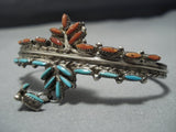 Native American Jewelry Very Unique! Dangling Turquoise Vintage Navajo Sterling Silver Bracelet-Nativo Arts