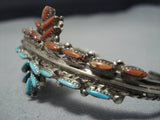 Native American Jewelry Very Unique! Dangling Turquoise Vintage Navajo Sterling Silver Bracelet-Nativo Arts