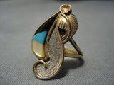 Native American Jewelry Vintage Navajo Gold Turquoise Sterling Silver Squash Blossom Necklace Bracelet-Nativo Arts