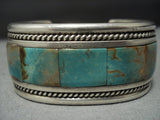 Native American Jewelry Vintage Santo Domingo Royston Turquoise Tony Aguilar Sr Sterling Silver Bracelet-Nativo Arts