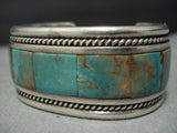 Native American Jewelry Vintage Santo Domingo Royston Turquoise Tony Aguilar Sr Sterling Silver Bracelet-Nativo Arts