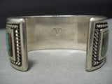 Native American Jewelry Vintage Santo Domingo Royston Turquoise Tony Aguilar Sr Sterling Silver Bracelet-Nativo Arts