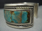 Native American Jewelry Vintage Santo Domingo Royston Turquoise Tony Aguilar Sr Sterling Silver Bracelet-Nativo Arts