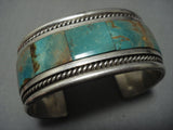 Native American Jewelry Vintage Santo Domingo Royston Turquoise Tony Aguilar Sr Sterling Silver Bracelet-Nativo Arts