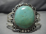 Native American Magnificent Vintage Huge Royston Turquoise Sterling Silver Bracelet Old-Nativo Arts
