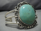 Native American Magnificent Vintage Huge Royston Turquoise Sterling Silver Bracelet Old-Nativo Arts