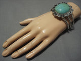 Native American Magnificent Vintage Huge Royston Turquoise Sterling Silver Bracelet Old-Nativo Arts