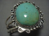 Native American Magnificent Vintage Huge Royston Turquoise Sterling Silver Bracelet Old-Nativo Arts