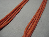 Native American Museum Quality Santo Domingo Coral Heishi Sterling Silver Heishi Necklace-Nativo Arts