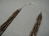 Native American Museum Quality Santo Domingo Coral Heishi Sterling Silver Heishi Necklace-Nativo Arts
