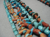 Native American Museum Quality Turquoise Coral Sterling Silver Necklace Old-Nativo Arts