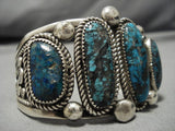 Native American Museum Vintage Red Mountain Turquoise Sterling Silver Bracelet Old-Nativo Arts