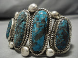 Native American Museum Vintage Red Mountain Turquoise Sterling Silver Bracelet Old-Nativo Arts