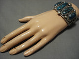 Native American Museum Vintage Red Mountain Turquoise Sterling Silver Bracelet Old-Nativo Arts