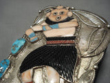 Native American One Of The Best Vintage Zuni Turquoise Muhead Sterling Silver Ketoh Bracelet Old-Nativo Arts