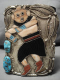 Native American One Of The Best Vintage Zuni Turquoise Muhead Sterling Silver Ketoh Bracelet Old-Nativo Arts