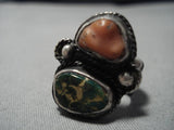 Native American One Of The Earliest Adjustable Sterling Silver Ring Turquoise Jewelry Old-Nativo Arts