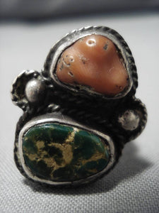 Native American One Of The Earliest Adjustable Sterling Silver Ring Turquoise Jewelry Old-Nativo Arts
