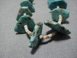 Native American Rare Vintage Navajo Santo Domingo Royston Turquoise Sterling Silver Necklace-Nativo Arts