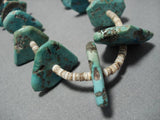 Native American Rare Vintage Navajo Santo Domingo Royston Turquoise Sterling Silver Necklace-Nativo Arts
