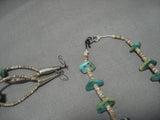Native American Rare Vintage Navajo Santo Domingo Royston Turquoise Sterling Silver Necklace-Nativo Arts