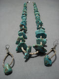 Native American Rare Vintage Navajo Santo Domingo Royston Turquoise Sterling Silver Necklace-Nativo Arts