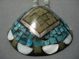 Native American Rare Vintage Santo Domingo Turquoise Sterling Silver Necklace Old-Nativo Arts