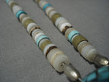 Native American Rare Vintage Santo Domingo Turquoise Sterling Silver Necklace Old-Nativo Arts