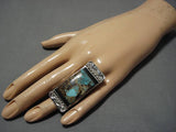 Native American Striking Vintage Zuni Brian Tom Turquoise Sterling Silver Ring Old-Nativo Arts