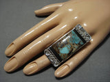 Native American Striking Vintage Zuni Brian Tom Turquoise Sterling Silver Ring Old-Nativo Arts