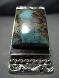 Native American Striking Vintage Zuni Brian Tom Turquoise Sterling Silver Ring Old-Nativo Arts