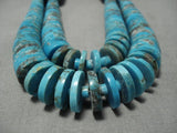 Native American Stunning Vintage Santo Domingo Sterling Silver Turquoise Necklace Old-Nativo Arts