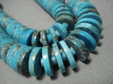 Native American Stunning Vintage Santo Domingo Sterling Silver Turquoise Necklace Old-Nativo Arts