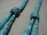 Native American Stunning Vintage Santo Domingo Sterling Silver Turquoise Necklace Old-Nativo Arts