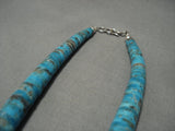 Native American Stunning Vintage Santo Domingo Sterling Silver Turquoise Necklace Old-Nativo Arts