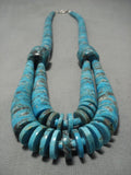 Native American Stunning Vintage Santo Domingo Sterling Silver Turquoise Necklace Old-Nativo Arts