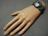 Native American Superior Gary Celicion Turquoise Sterling Silver Inlay Bracelet Old-Nativo Arts