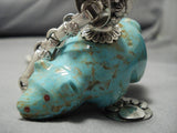 Native American Very Important! Huge #8 Turquoise Fetish Sterling Silver Ben Begaye Necklace-Nativo Arts