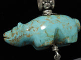 Native American Very Important! Huge #8 Turquoise Fetish Sterling Silver Ben Begaye Necklace-Nativo Arts