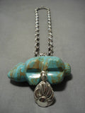 Native American Very Important! Huge #8 Turquoise Fetish Sterling Silver Ben Begaye Necklace-Nativo Arts